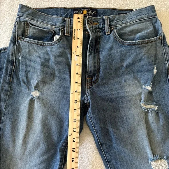 Lucky Brand Distressed Style Men’s Blue Jeans Size W33 L32 - Picture 8 of 11